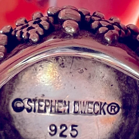 Stephen Dweck Mabe Pearl Ring SS Sz 7 Signed 925 Has 1 Minor Crack Still Gour!! - Picture 9 of 16